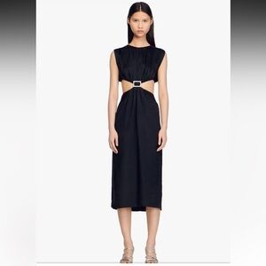 Sandro Paris Plaza Embellished Cut Out Midi Dress